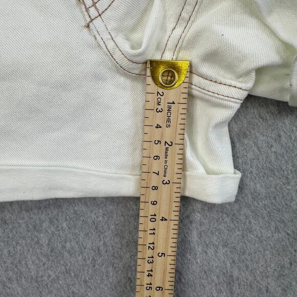 Regeneration by Celebrity Pink Short WMNS 5/27 Cream Denim Shortie Mid Rise Boho - Picture 9 of 9